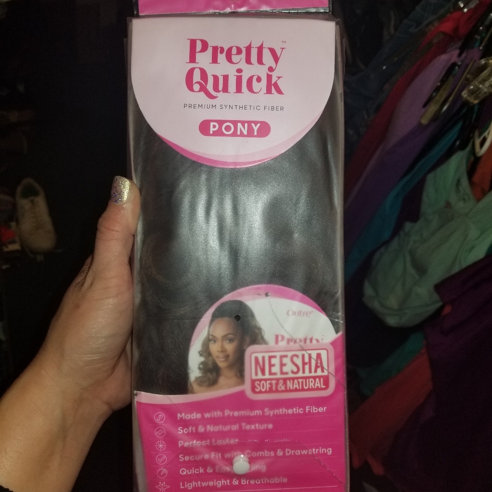 Brown curly drawstring ponytail hair extention